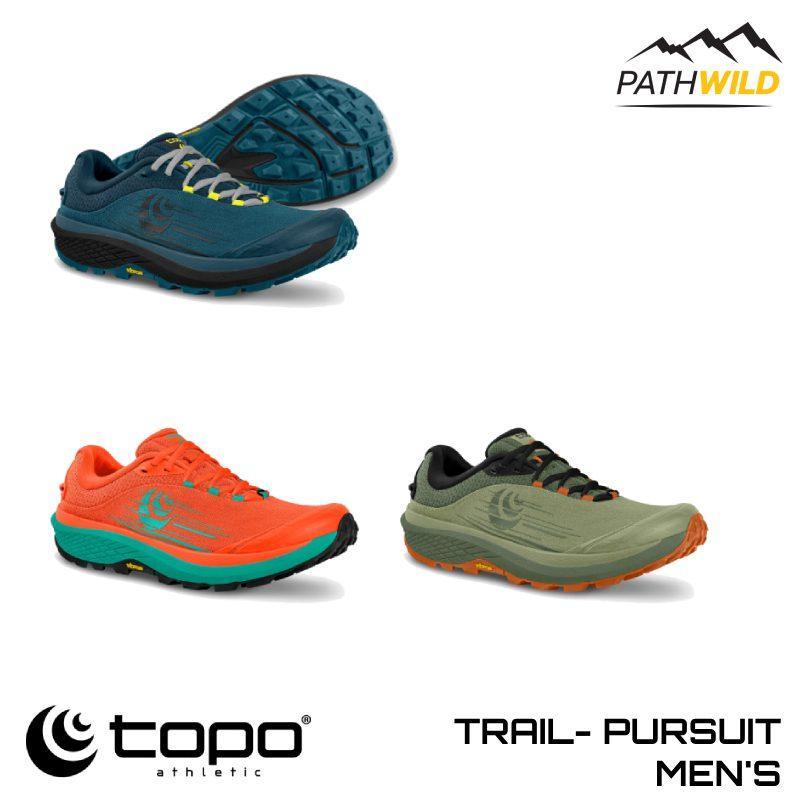 รองเท้าวิ่งเทรล TOPO TRAIL PURSUIT MEN’S SHOES Zero Drop พื้น Vibram ทนทาน ยึดเกาะได้ดี Shopee