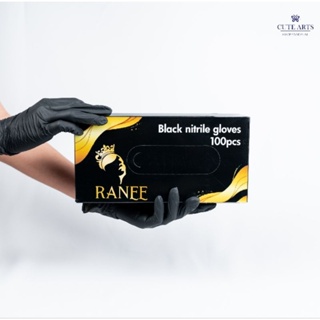 ถุงมือยาง Ranee สีดำ คุณภาพสูง เกรดA มีมาตรฐาน พร้อมส่ง