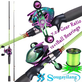 Sougayilang Speed Bass Fishing Rods, Porable Light Weight High Carbon 4 Pc  Bl