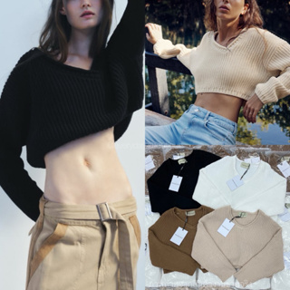 ZR Basic Knit top Long sleeves🤍🤎🖤(350฿ฟรีส่ง) เสื้อครอปไหมพรมแขนยาว สีเอิร์ธโทน ดีเทล texture ผ้าคือดีมาก ทอนุ่ม valen