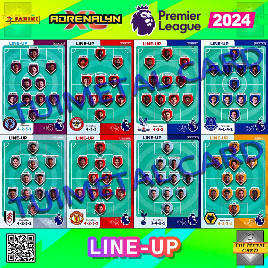 PANINI PREMIER LEAGUE 2024 ADRENALYN XL LINEUP การ์ดสะสมฟุตบอล