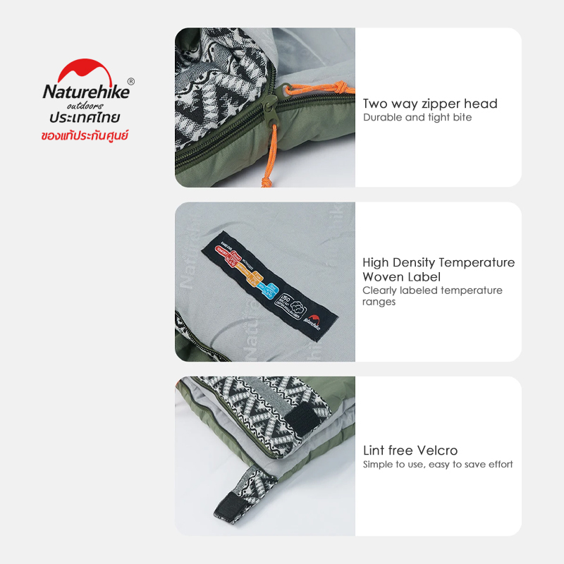 アウトドア寝具 Tianshan  DOWN SLEEPING BAG #450 Naturehike Thailand ถุงนอนน้ำหนักเบา รุ่น L150 sleeping bag(มีซิป