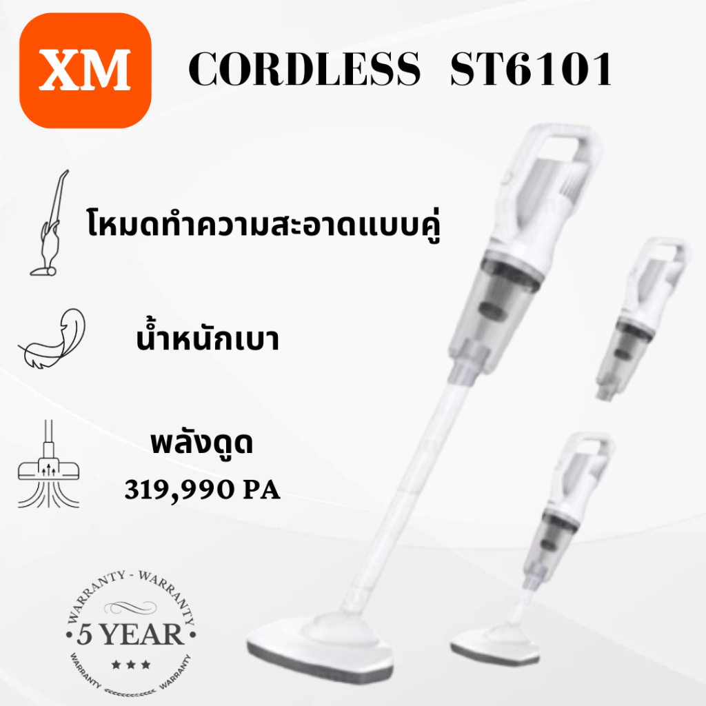 ภาพหน้าปกสินค้าพร้อมส่ง  ST-6101 เครื่องดูดฝุ่นในรถยนต์ไร้สาย ชาร์จแบต ปรับสั้นยาวได้ 120W ดูดได้ทั้งเปียกและแห้ง จากร้าน mrcleanhouse บน Shopee