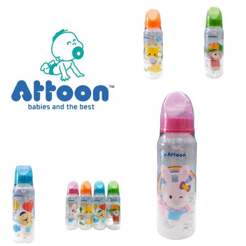 ขวดนม Attoon แอทตูน ขนาด 8 ออนซ์ รุ่น smart ลายการ์ตูนน่ารัก | Shopee ...