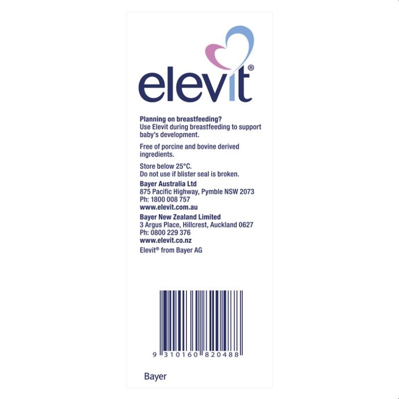 ELEVIT ผู้หญิงการตั้งครรภ์ Multivitamin Pharmacy วิตามินแร่ธาตุให้นม ...