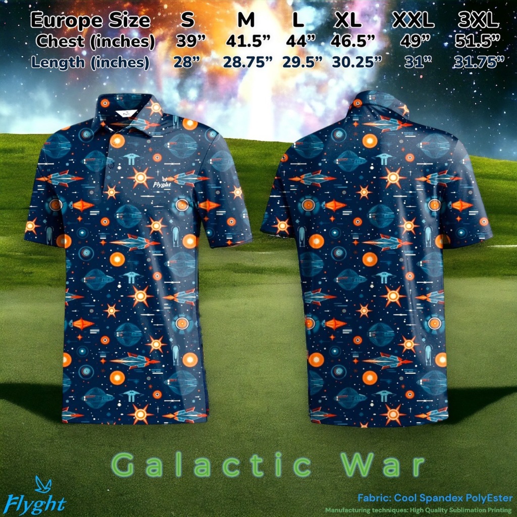 เสื้อกอล์ฟ Flyght Golf Shirt UV protection SPF50+ Space War Shopee