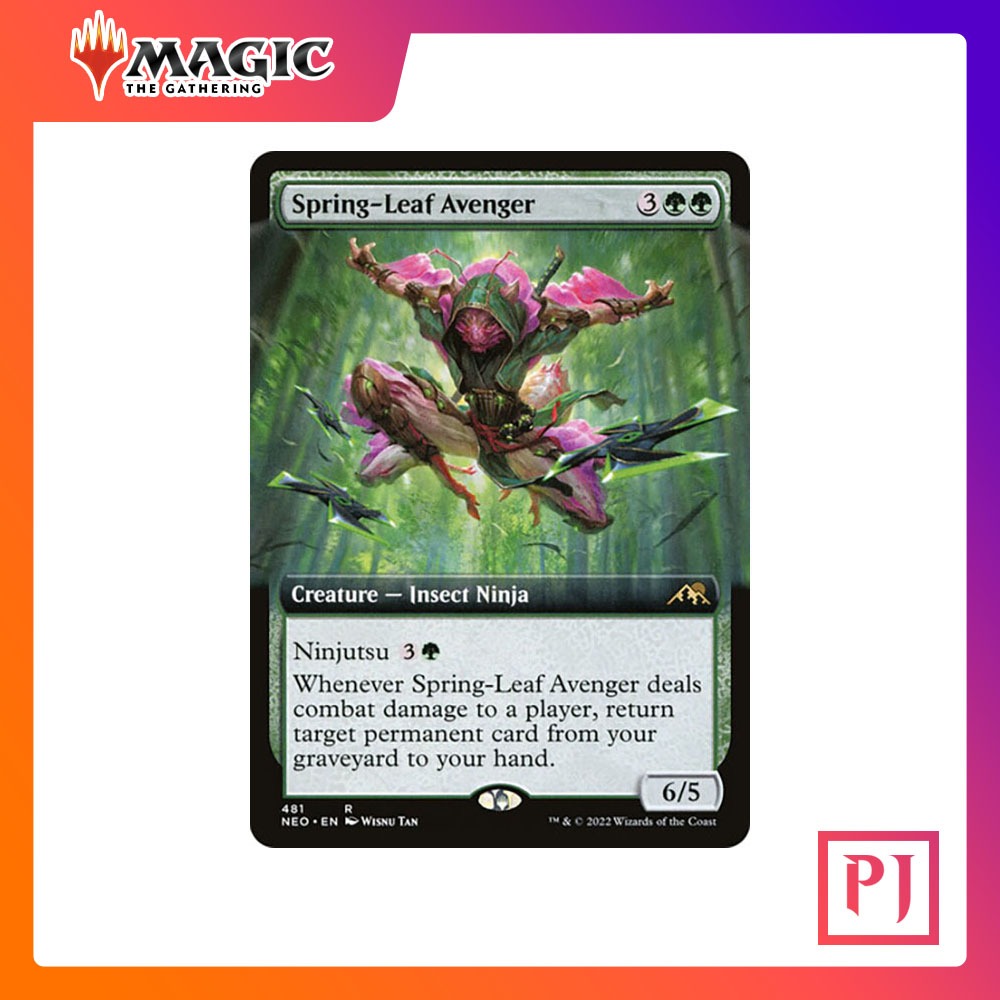 [MTG] SpringLeaf Avenger (Extended Art) [NEO] [GREEN] [RARE] [NORMAL] [ENG] (การ์ดเมจิค / Magic