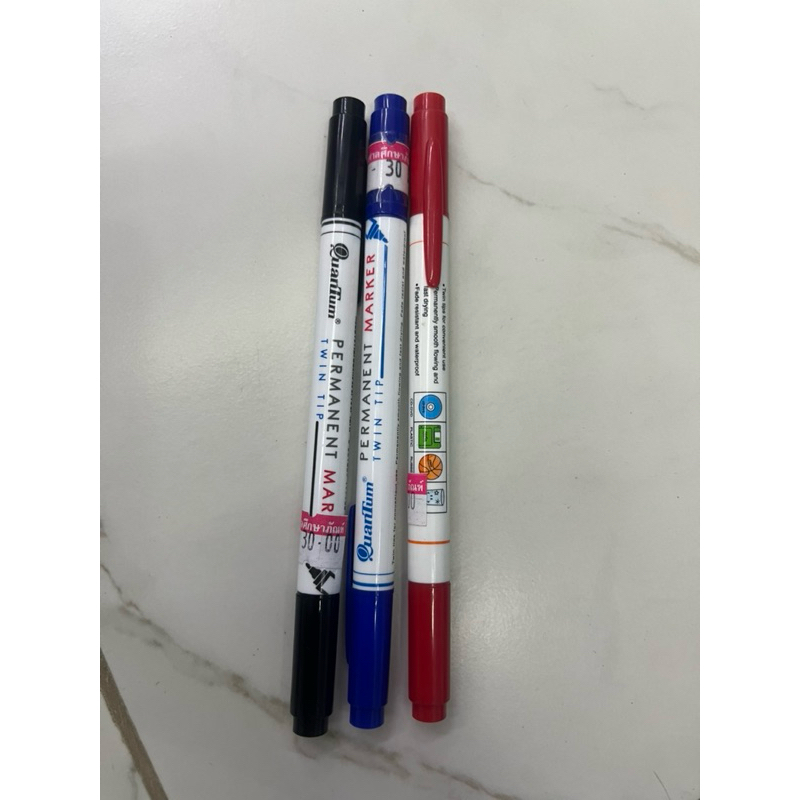ปากกา Quantum Twin Pen CD/DVD Marker สีดำ/น้ำเงิน/แดง เขียนแผ่นซีดี ...