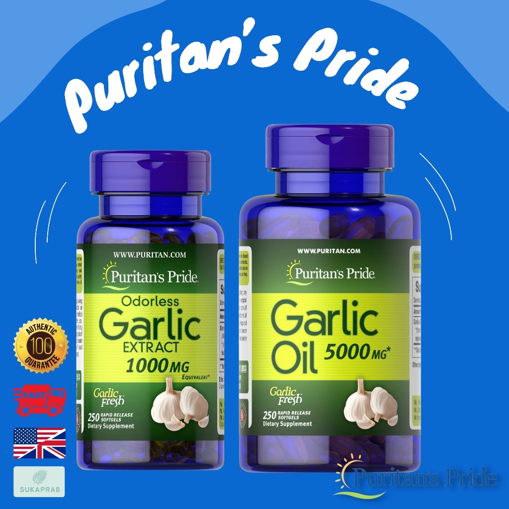🔥พร้อมส่ง ของใหม่ Puritan's Pride Garlic Extract 1000 mg 5000 mg Garlic