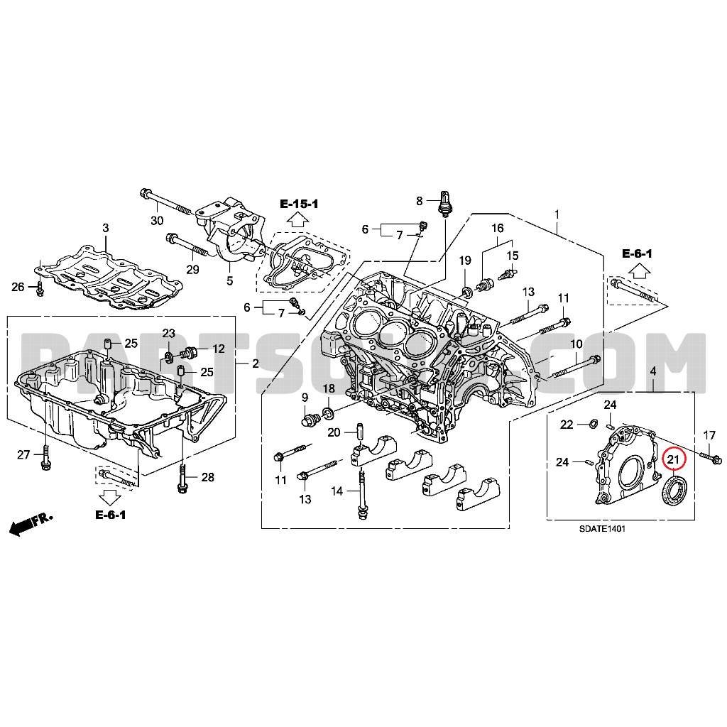 ซีลท้ายเครื่อง Honda V6 ตระกูล J แท้เบิกศูนย์ฮอนด้า Shopee Thailand