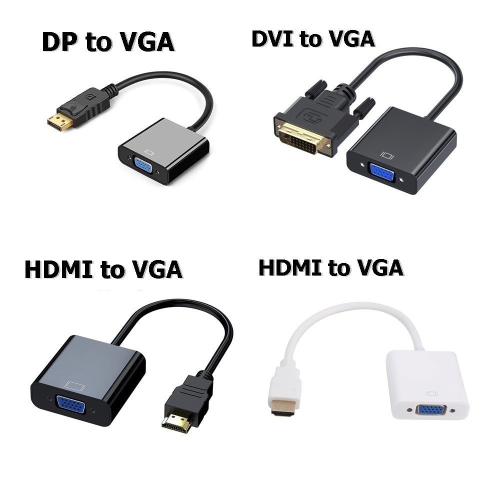 ตัวแปลง DisplayPort/HDMI/DVI port to vga | Shopee Thailand