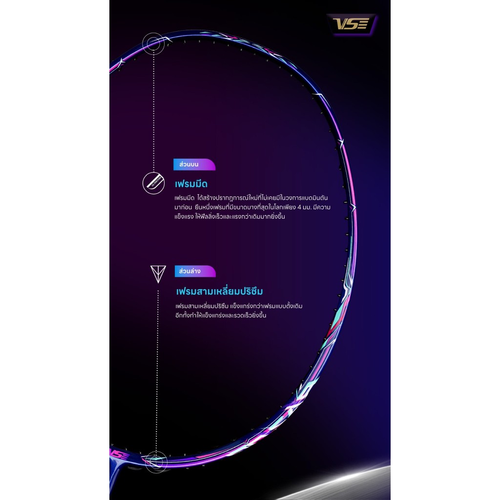 VENSON ไม้แบดมินตัน รุ่น RAZOR (Power Type) 4U/Balance300mm/Medium ...