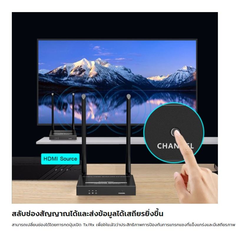 VANZEL HDMI Wwireless Extender รุ่น LW-UHD50 ขยายสัญญาณ HDMI แบบไร้สาย ...