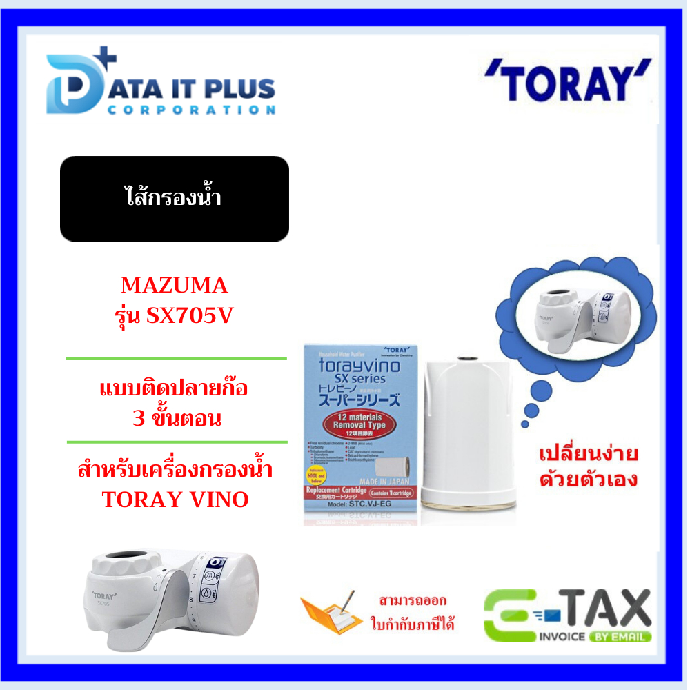 TORAY ไส้กรอง TORAY STC.VJ-EG สำหรับเครื่องกรองน้ำแบบติดปลายก๊อก 3 ...