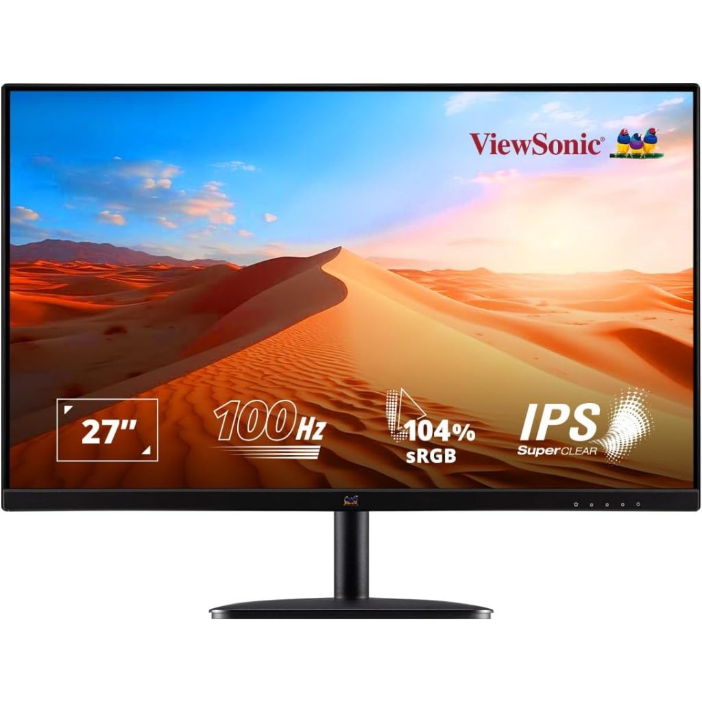 Écran ViewSonic VA2732-H 27" Full HD IPS - Bords Fins, HDMI, VESA, 75 Hz - Pour Bureau Et Multimédia
