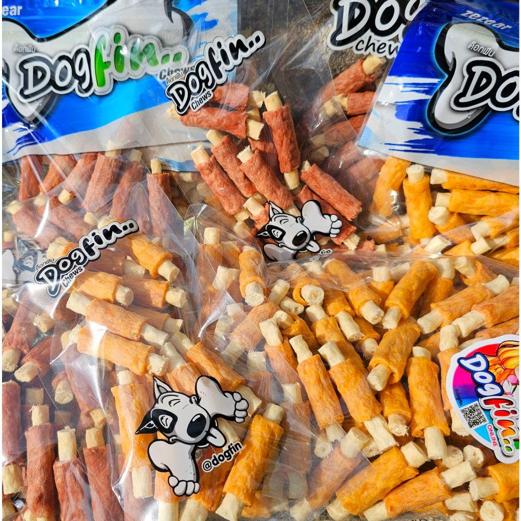 Dogfin (ด็อกฟิน) ไก่/เนื้อ พันแท่งครั้นชี่ ขนมสำหรับสุนัขทุกสายพันธุ์ ...