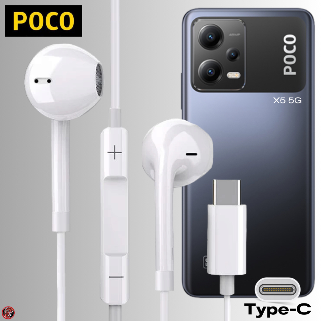 หูฟัง สมอลทอล์ค POCO Type-C เสียงดี เบสนุ่ม รูปทรงสวมใส่สบาย สำหรับ โพ ...