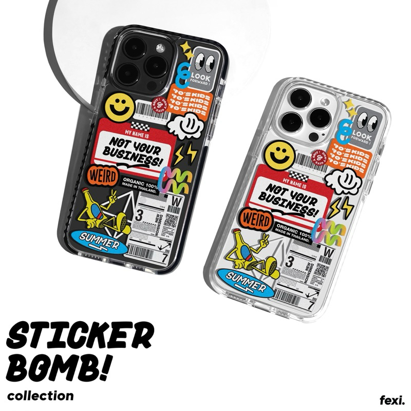 เคสไอโฟน ((สั่งทำชื่อได้)) “ Sticker Bomb “ iPhone Case for 12 15