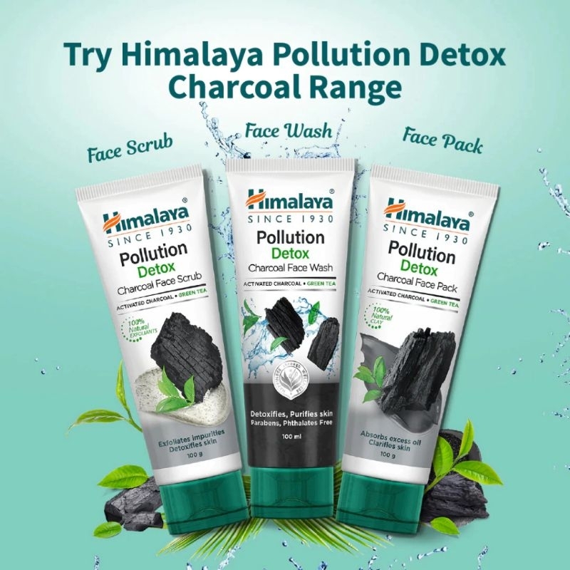 เซ็ทล้างพิษผิวหน้า ทำความสะอาดล้ำลึก ด้วยชาเขียว และ ชาโคล Himalaya