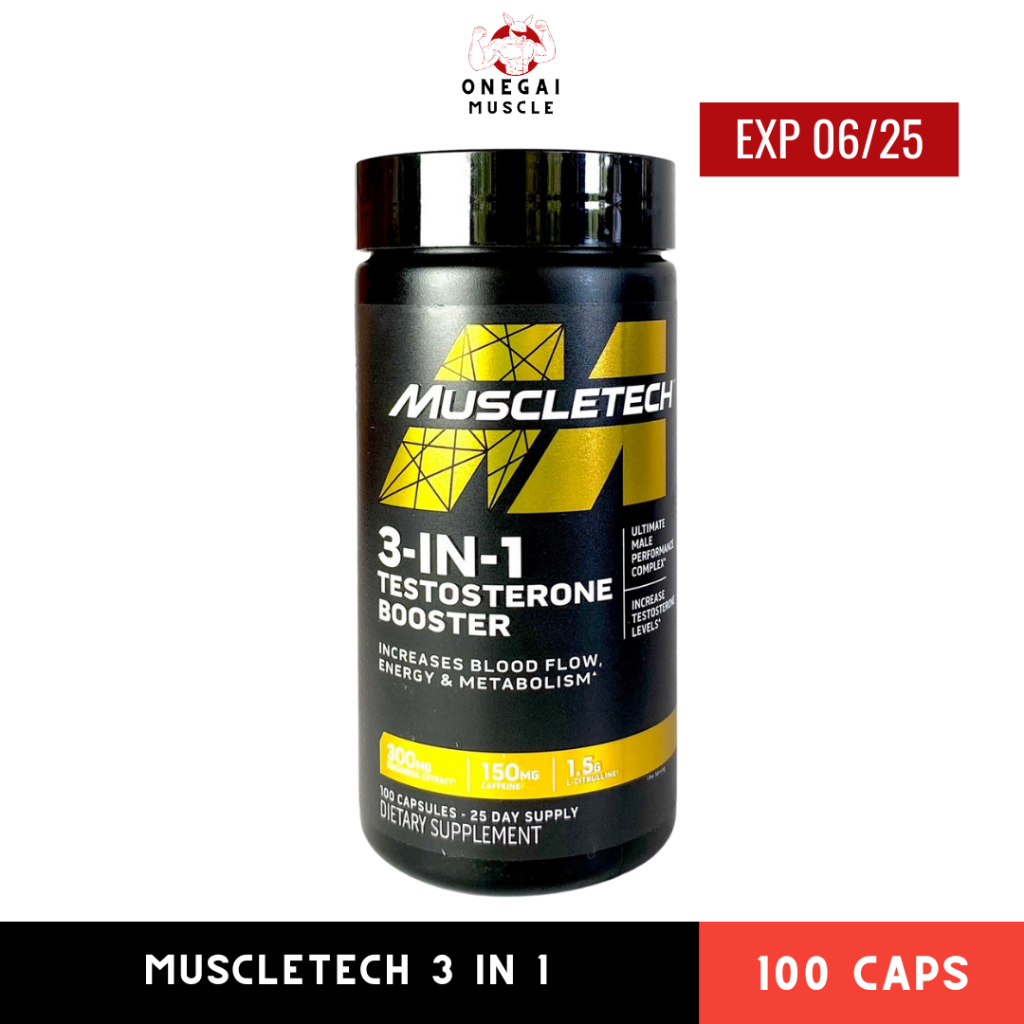 Muscletech 3-in-1 Testosterone Booster, 100 Capsules EXP 06/25 | Shopee ...