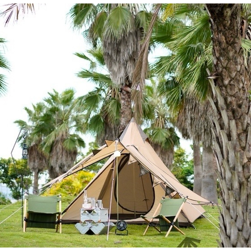 Vidalido Teepee MS , MX Pro เต็นท์กระโจมขนาดใหญ่ ไซส์ กางง่ายสวยงาม(รุ่นมีเสากลาง สามารถใส่เสาAได้)
