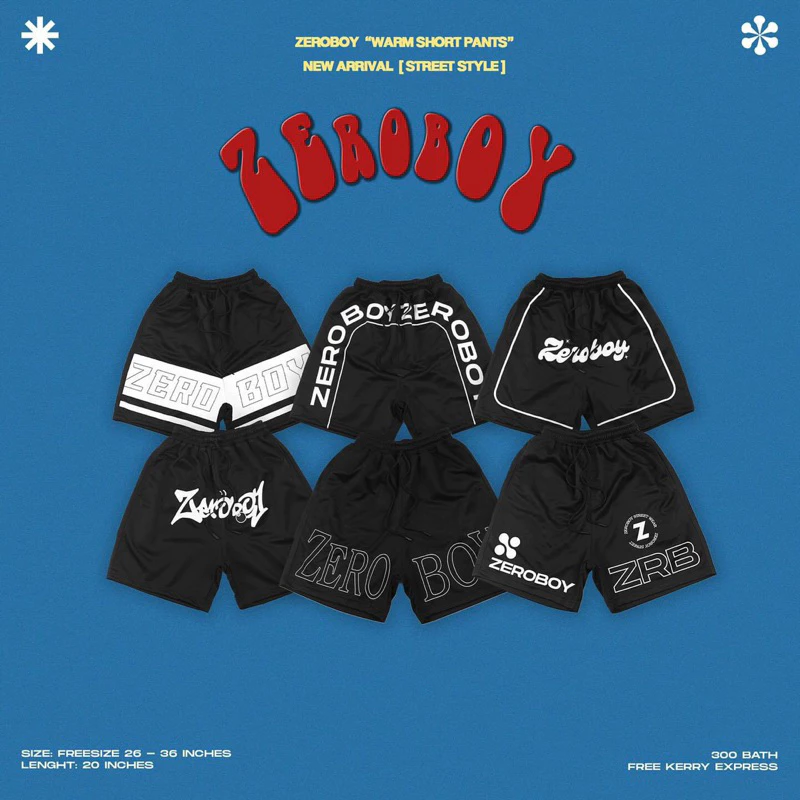 ZEROBOY - Warm Short Pants กางเกงวอร์มขาสั้นรุ่นใหม่ กางเกงขาสั้นผู้ชายเอวยางยืด