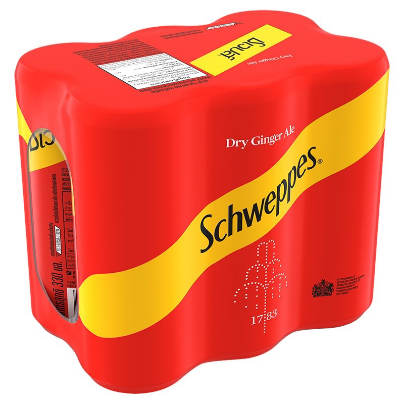 Schweppes ชเวปส์ ดราย จิงเจอร์เอล ขนาด 330 มล. x 6 กระป๋อง | Shopee ...