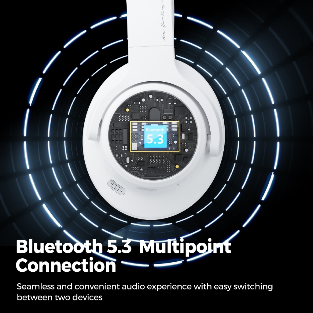 SoundPEATS SPACE หูฟังครอบหู Bluetooth 5.3 Headphones รองรับ Hi-res มี Hybrid ANC ใช้ได้นาน 123 ชม. Game mode