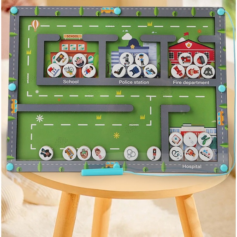Magnetic Occupation Sorting Game อาชีพ สถานที่ ของเล่นมอนเตสซอรี่ ...