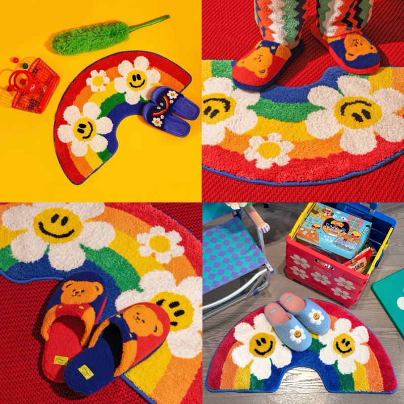 🌈 Wiggle Wiggle แท้ 100% พรม Smile Rainbow สีสันสดใส โซคิ้วว พรมน่ารัก ...