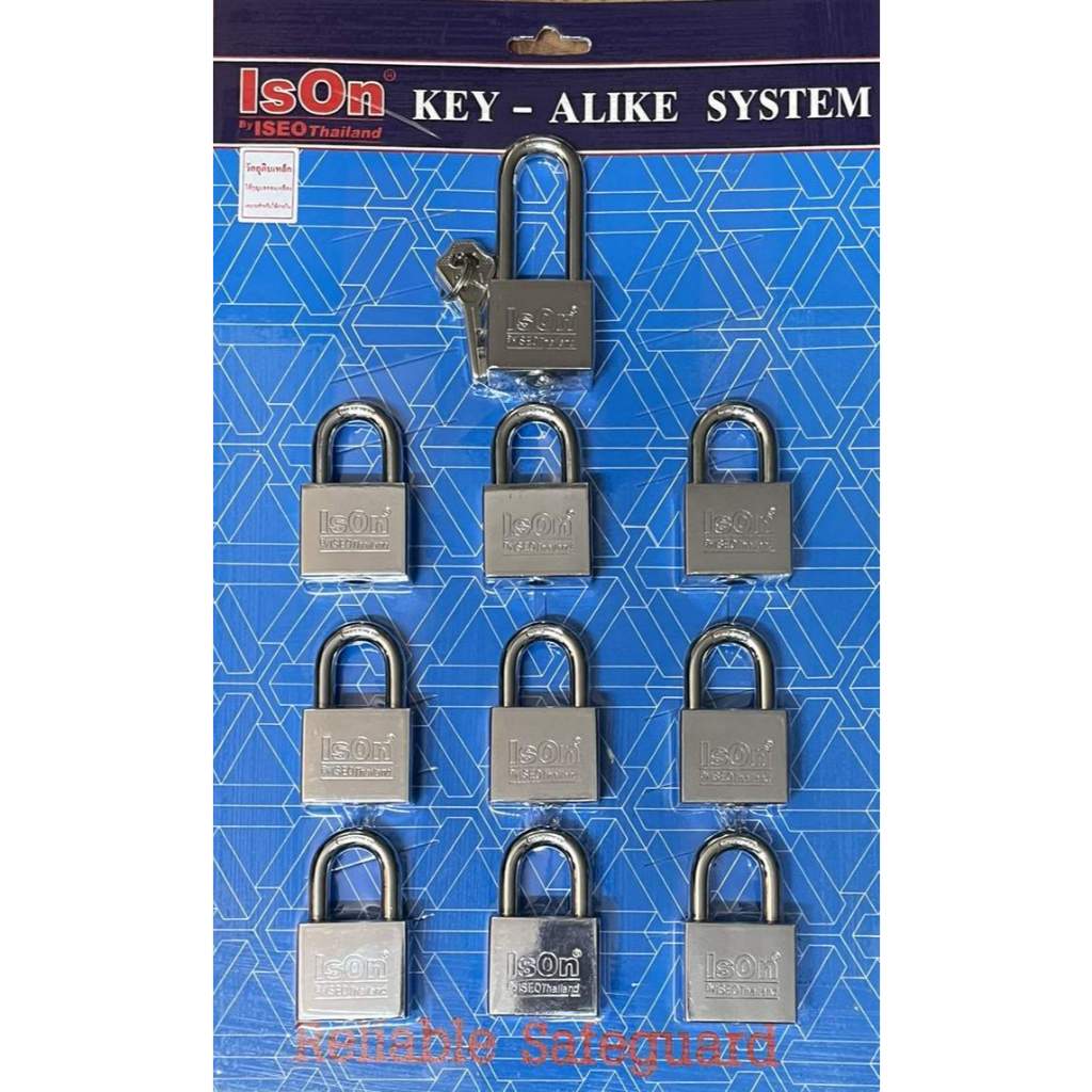 ISON by ISEO แม่กุญแจชุด master key alike ขนาด40มม.ชุด 10 ชุด สลักชื่อ ...