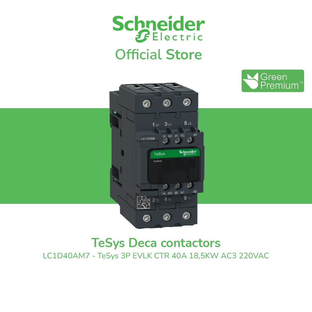 Schneider Electric Contactor, รุ่น Tesys Deca, 3P(3 NO), AC-3/AC-3e, 0 ...