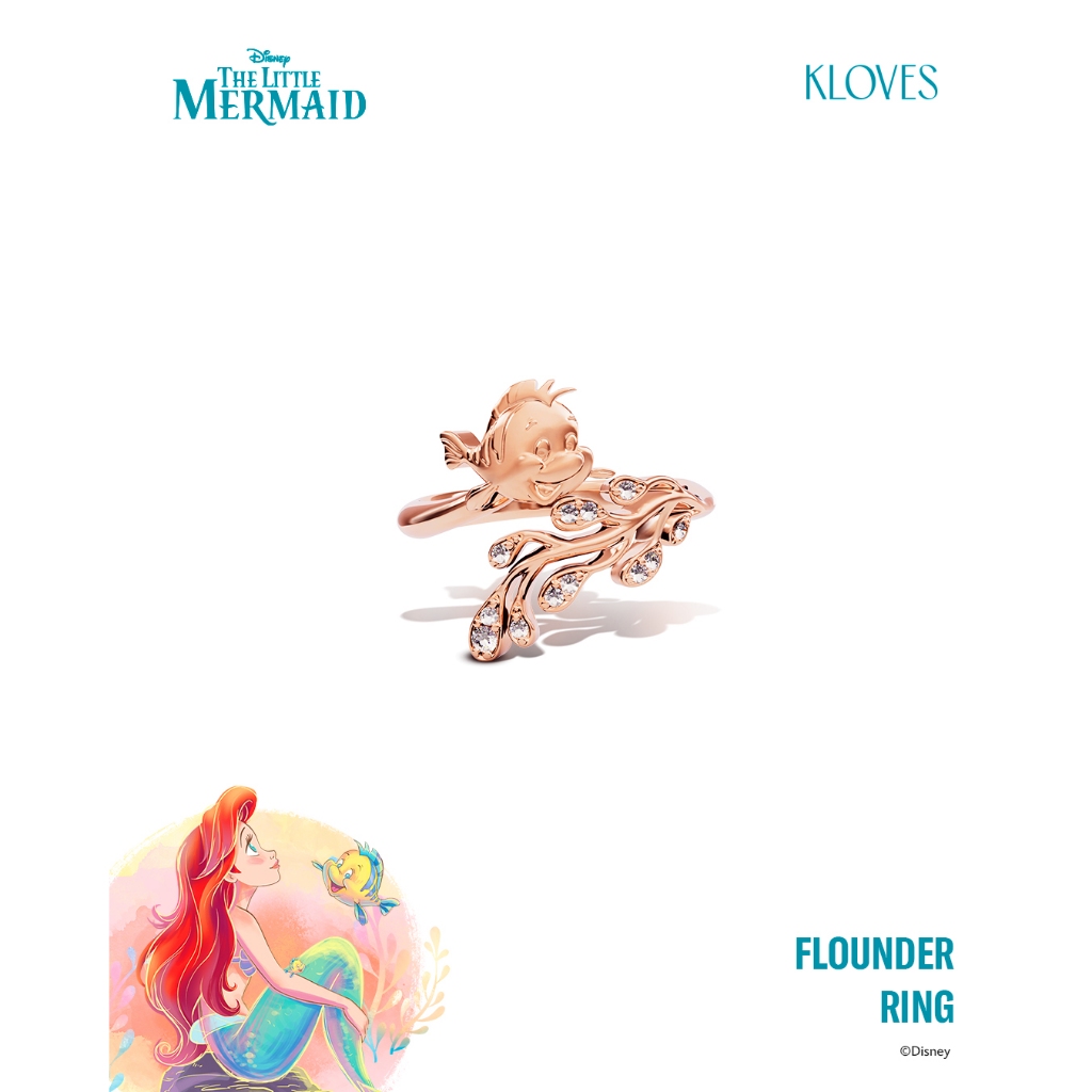 KLOVES Disney The Little Mermaid collection Flounder Ring แหวนฟลาวน์เดอร์ Shopee Thailand