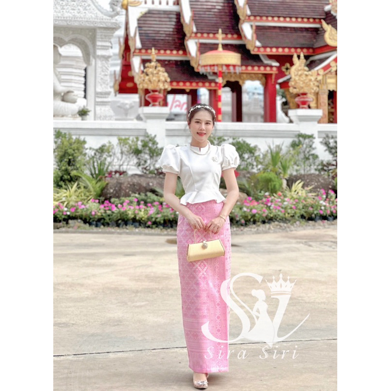 SIRA SIRI ชุดผ้าไหมอิตาลีทรงบาร์บี้ แขนตุ๊กตา ผ้าถุงสำเร็จรูป งานบุญ งานแต่ง หรูหรา
