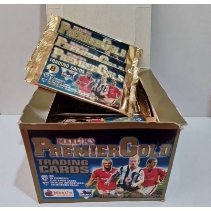 thumbnail image 2 of 1996 Merlin Premier Gold Card Pack – Factory Sealed, David Beckham & More 2 of 5