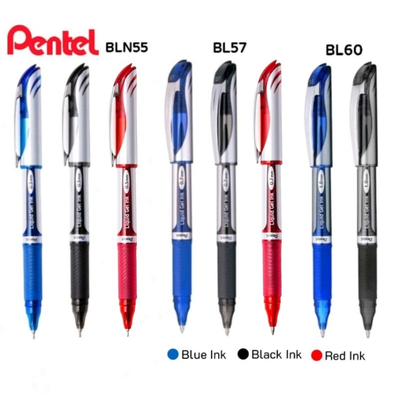 Pentel ปากกา Energel Liquid Gel Ink 0.5 มม., 0.7 มม., 1.0 มม. รุ่น BL57 ...