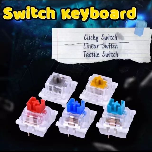 Switch Blue Switch,Red Switch kang whiteปุ่มสวิตช์ Mechanical Keyboard (SwitchแบบCherry Mx) 3 ขา 5 ขา
