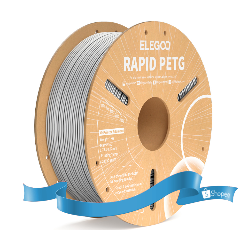 ELEGOO Rapid PETG Filament 1.75mm Black & White 2KG, High Speed 30-600mm/s 3D Printer Filament Dimensional Accuracy +/- 0.02 mm, 1kg Cardboard Spool(2.2lbs) Fits for Most FDM 3D Printers main image 0