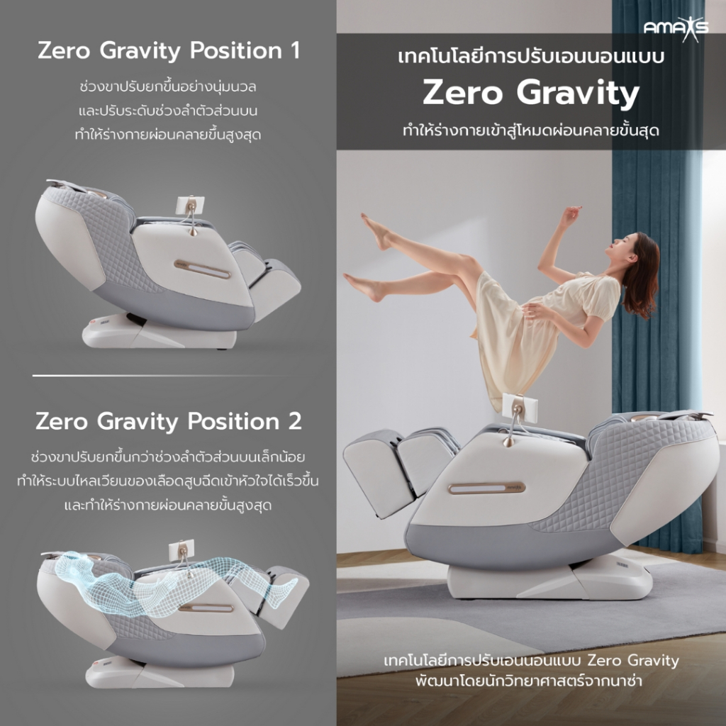 Amaxs BEAM เก้าอี้นวด เพื่อสุขภาพ เก้าอี้นวดไฟฟ้า นวดอัตโนมัติ 18 รูปแบบ นวดประคบร้อนได้ คลายกล้ามเนื้อดีเยี่ยม เพื่อบำบัดความผ่อนคลาย รับประกัน 10 ปี