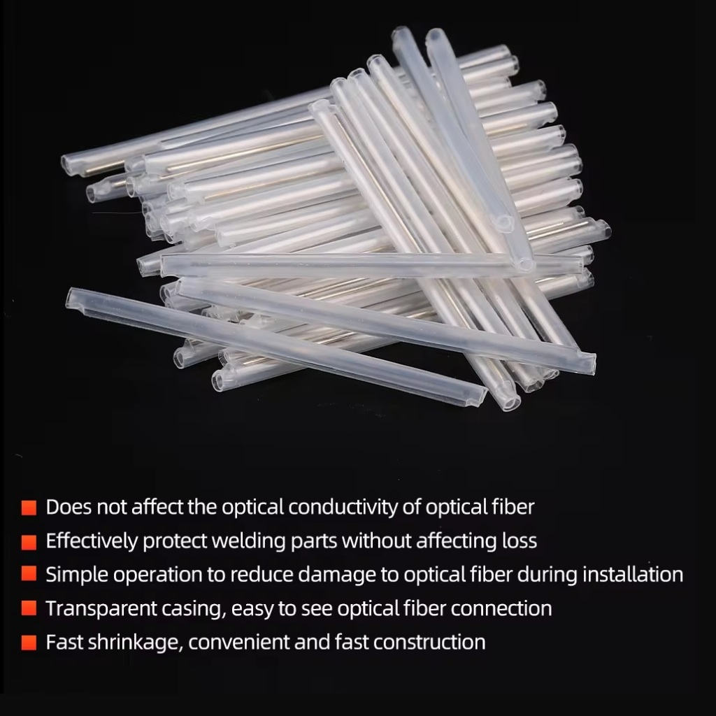 100PCs/Lot 45m 60mm Fiber Optic Fusion Protection Splice Sleeves Heat ...
