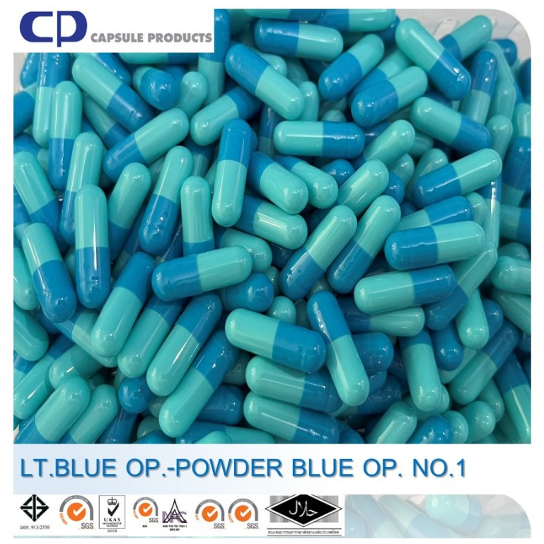 Capsule Products แคปซูลเปล่า LT.BLUE OP.-POWDER BLUE OP. (เบอร์ 1 ...