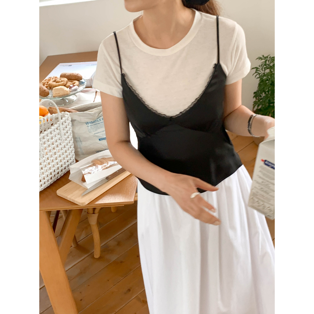 Vivo Basic Satin Cap Sleeve Top - Taupe / Brown Bia Print