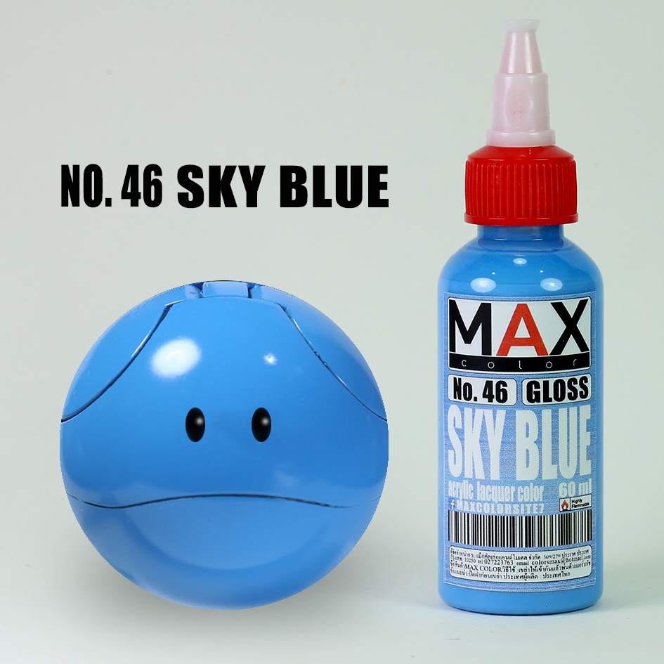 Max color Primary รหัส 46 Sky Blue สีอะคริลิคสูตรแลคเกอร์ผสมพร้อมใช้งาน ...