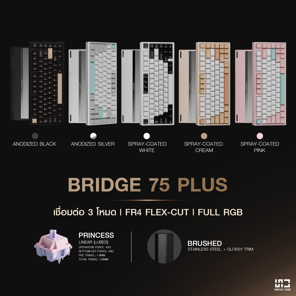 คีย์บอร์ดไร้สาย Shortcut Studio Bridge 75 (ภาษาอังกฤษ) ประกันศูนย์ 1 ปี ...