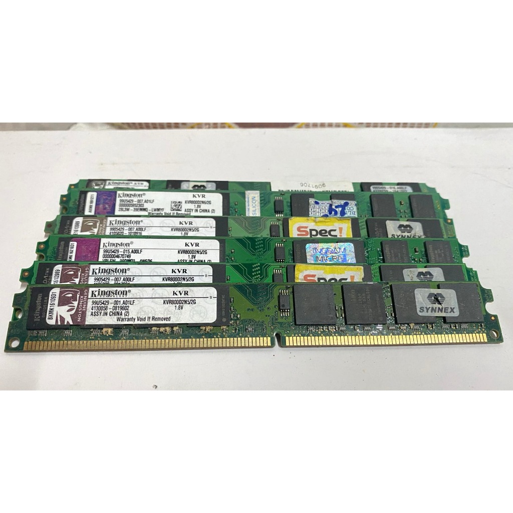 RAM Kingston DDR2-Bus800/2GB รหัส KVR800D2N5/2G แบบ 16 ชิป สำหรับ PC ...