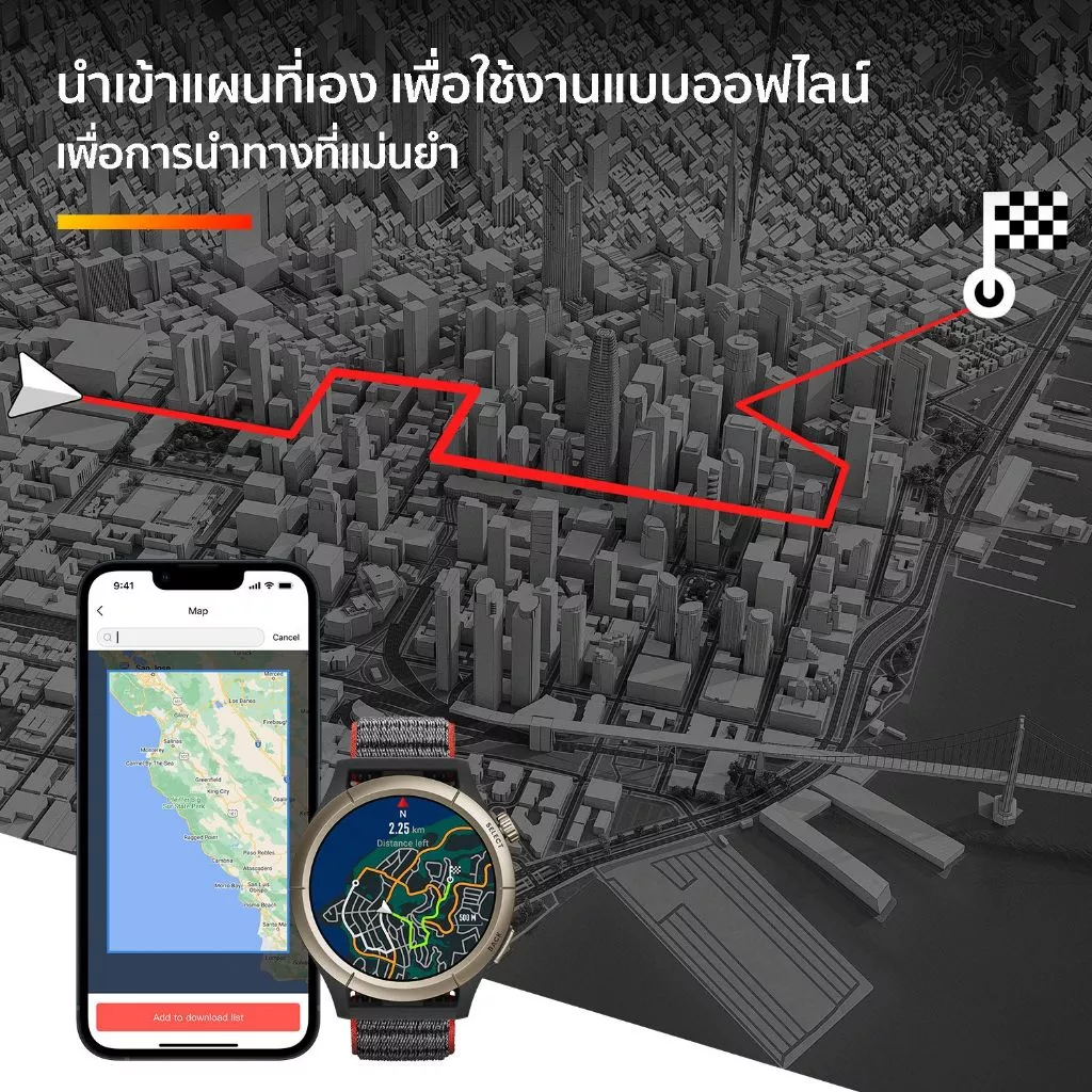 Amazfit Cheetah Pro 47mm Smartwatch มี AI Coaching ใช้งานออฟไลน์ ระบบตำแหน่งดาวเทียม 6 ระบบ ตรวจจับสุขภาพ 24 ชม