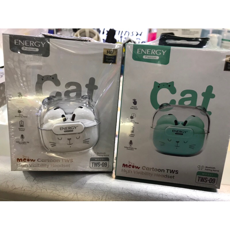 ทาสแมว มาแล้วจร้า หูฟังบลูทูธ TWS 09-CAT Energy BLUETOOTH STEREO หูฟัง ...