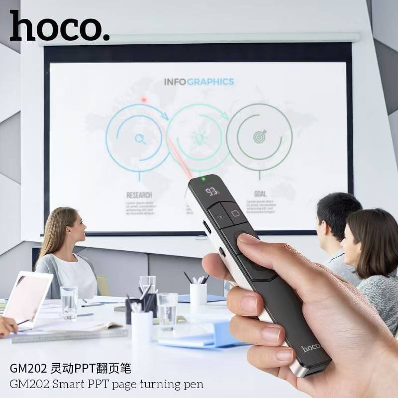 รีโมทคอนโทรล Hoco GM202 เลเซอร์ Laser Pointer สำหรับนำเสนอ PPT ควบคุม ...