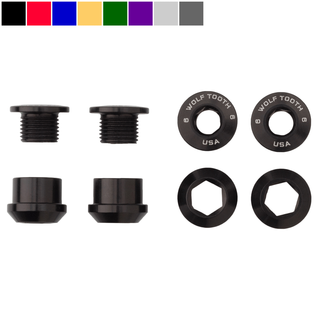 Wolf Tooth Components Set Of 5 Chainring Bolts+Nuts For 1x - Silver