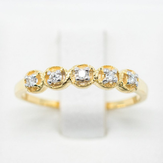 แหวนแถว 5 กระเปาะ แหวนเพชร แหวนทองเพชรแท้ ทองแท้ 37.5% (9K) ME556